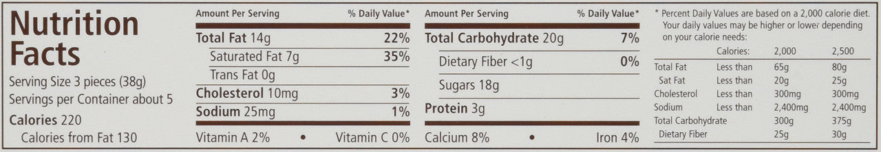 MERCI Assorted Milk Chocolates (200g , 7oz) Nutrition Facts