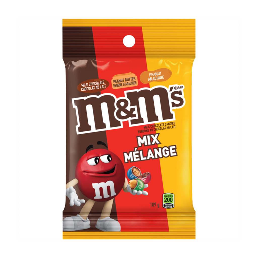 M&M Mix Pack, Milk Chocolate, Peanut Butter, Peanuts Center, 109g/3.8 oz