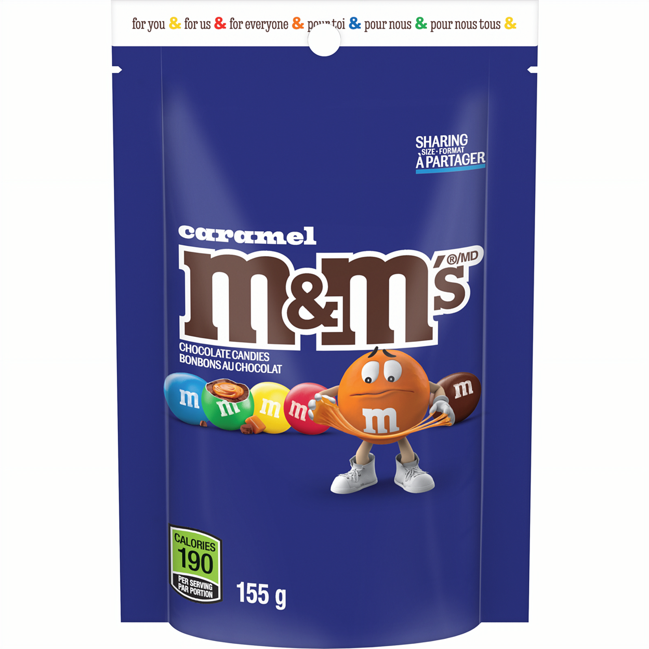 M&M's Caramel Milk Chocolate Candies, 155g/5.4 oz. - Front Of Bag