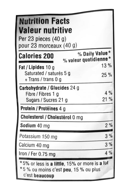 M&M's Classic Mix Pack, Milk Chocolate, Peanut Butter, Peanuts Center, 185g/6.5 oz. Bag Nutrition Facts