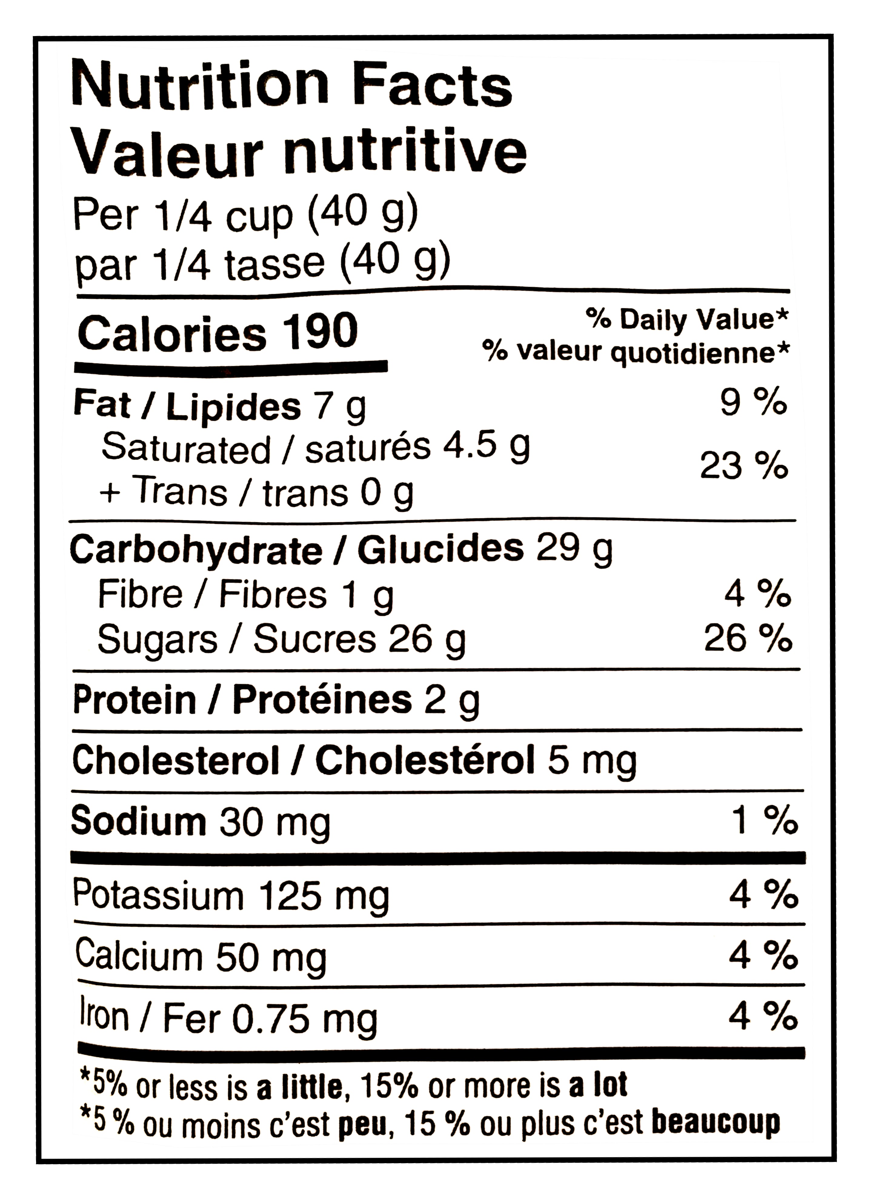 M&Ms Minis Milk Chocolate Candies, Sharing Bag, 165g/5.8 oz - Nutrition Facts Label