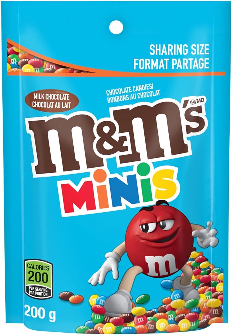 M&Ms Minis Milk Chocolate Candies, Sharing Bag, 200g/7 oz. Bag