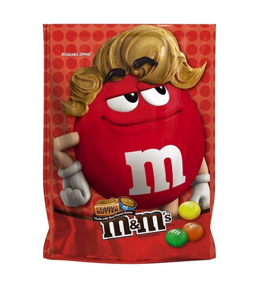 M&Ms Peanut Butter Chocolate Candy, 230g / 8.1oz Mascot on a bag