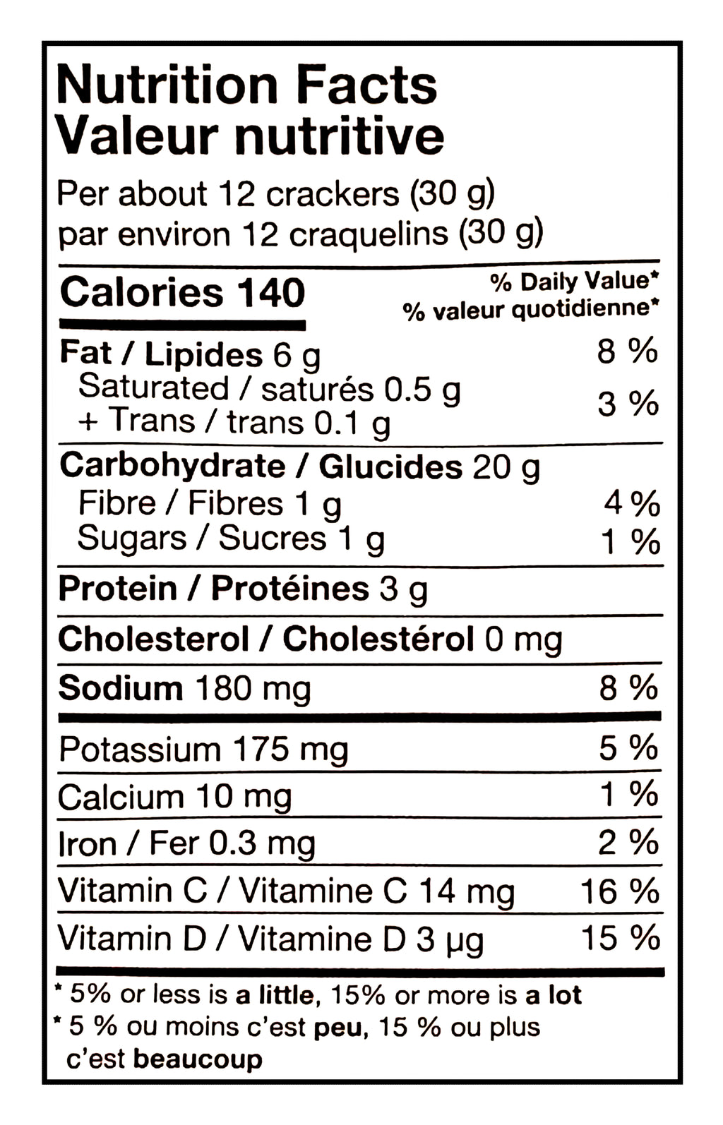 Nutrition facts label for Made Good Snackers, Organic Sweet Potato Crackers Chili Lime - 142g/5 oz with detailed calorie and nutrient information.