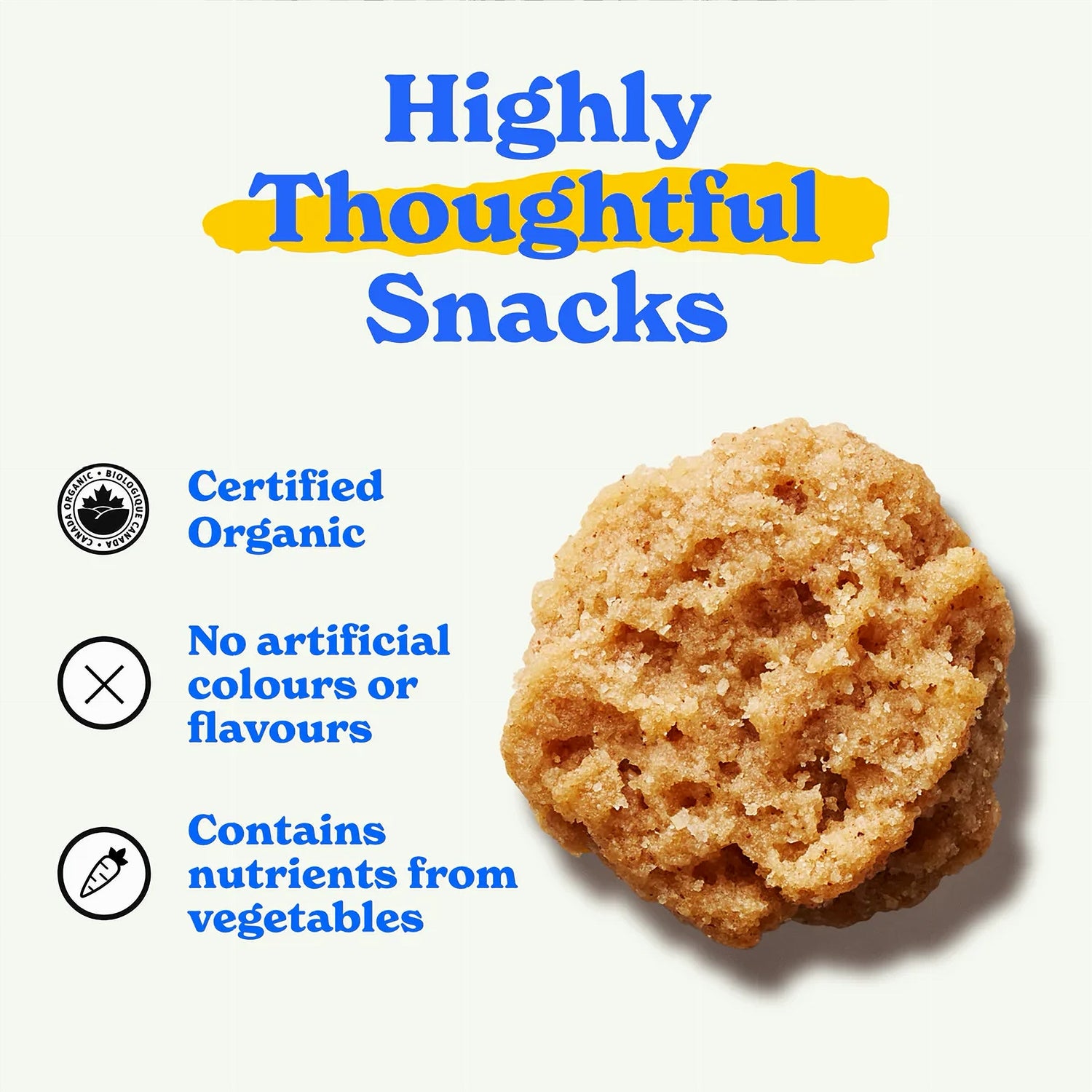 Made Good Organic Sweet Cinnamon Soft Baked Cookie with certification icons and text on a white background