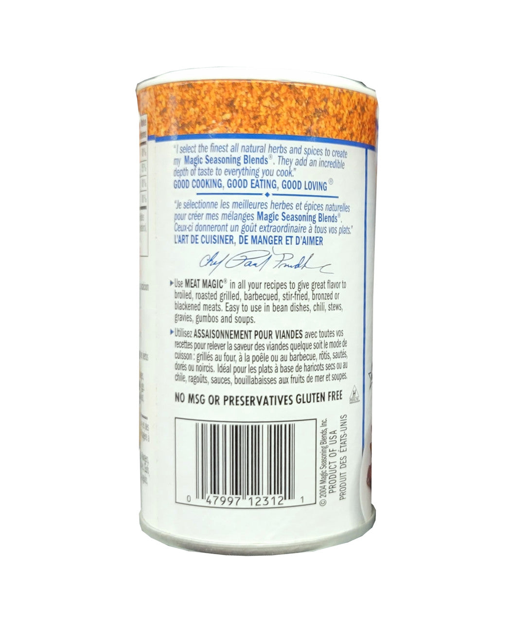 Chef Paul Prudhomme's Magic Seasoning Blends, Meat Seasoning, 71g/2.5 oz. Shaker {Imported from Canada}