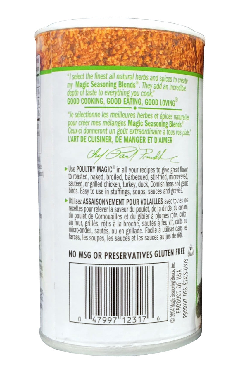 Chef Paul Prudhomme's Magic Seasoning Blends, Poultry Magic, 71g/2.5 oz. {Imported from Canada}