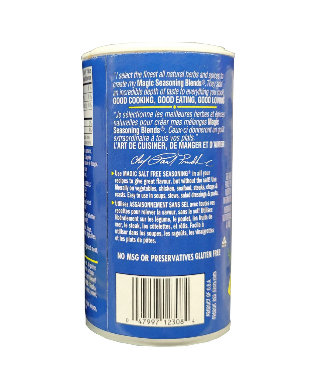 Chef Paul Prudhomme's Magic Seasoning Blends, Salt Free Seasoning, All Purpose Blend, 57g/2 oz. Shaker {Imported from Canada}