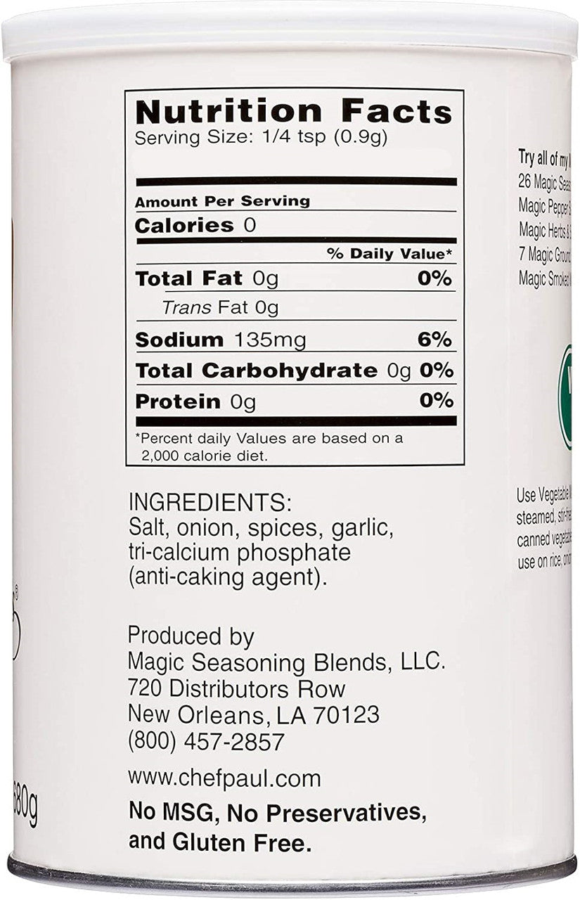 Chef Paul Prudhomme's Magic Seasoning Blends, Vegetable Magic, 71g/2.5 oz. Shaker {Imported from Canada}