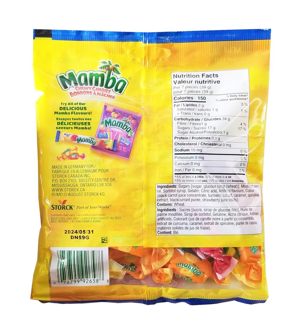 Mamba Fruity Chewy Candy, 150g/5.2 oz., Bag {Imported from Canada}