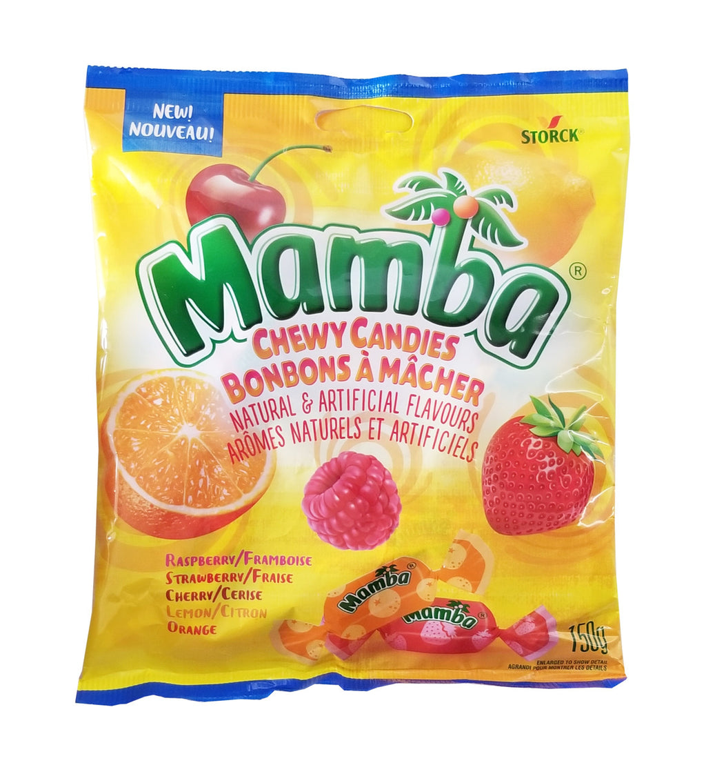 Mamba Fruity Chewy Candy, 150g/5.2 oz., Bag {Imported from Canada}