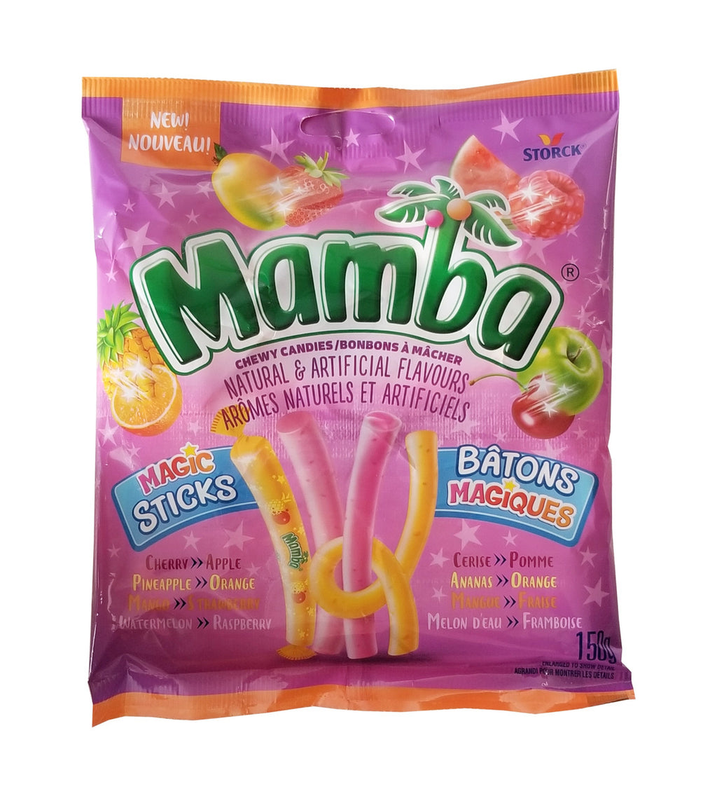 Mamba Magic Sticks Chewy Candy, 150g/5.2 oz., Bag {Imported from Canada}