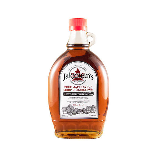 Jakeman's Pure Maple Syrup, Canada Grade A, Amber, 500mL/16.9 fl. oz., Jug {Imported from Canada}