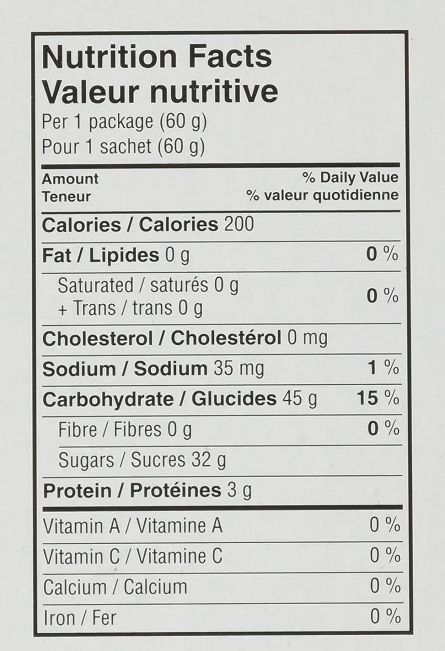 Maynard's Original Gummies - 18 Pack (60g / 2.1oz per pack) Nutrition Facts