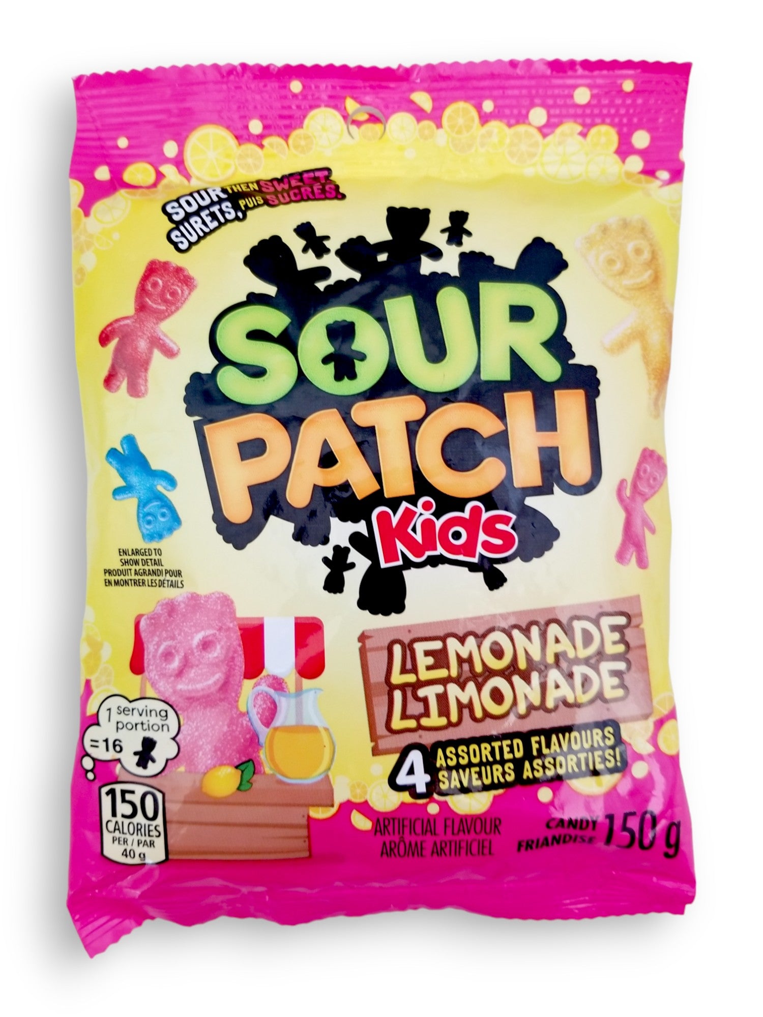 Maynards Sour Patch Kids Candy, Lemonade, 150g/5.3 oz., front of bag.