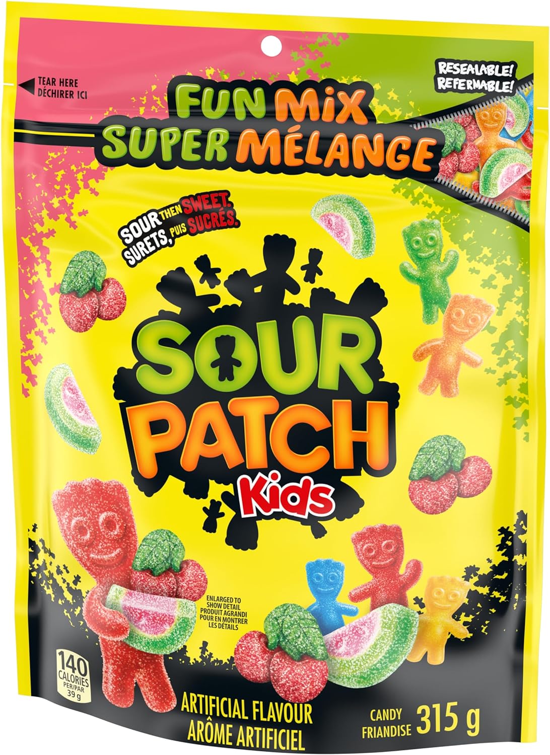 Maynards Sour Patch Kids Fun Mix Candy, 315g/11 oz. Bag Left Angle
