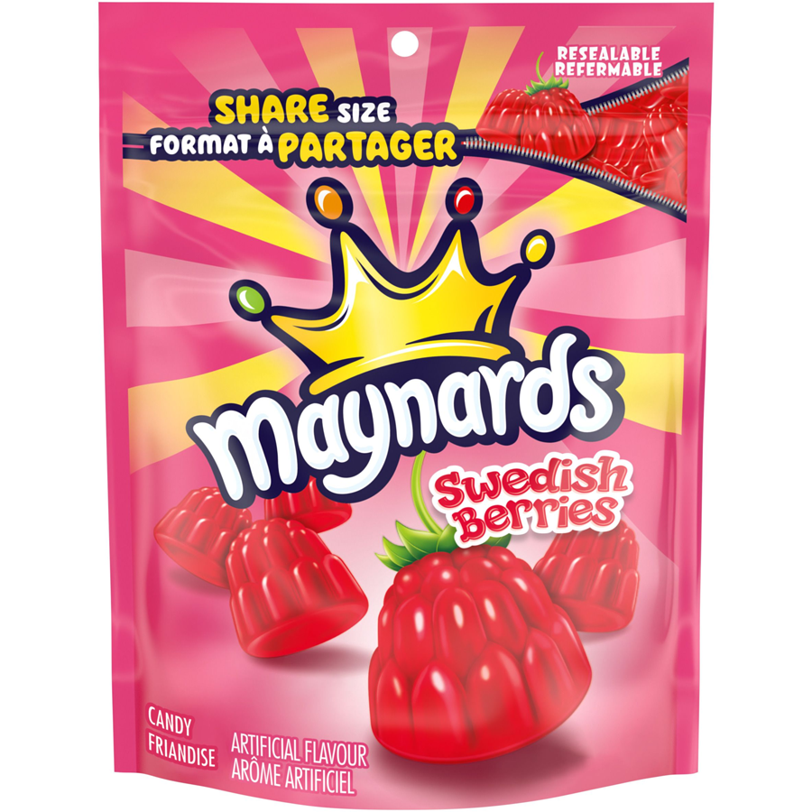 Maynards Swedish Berries Gummy Candy 315g - Front of Bag