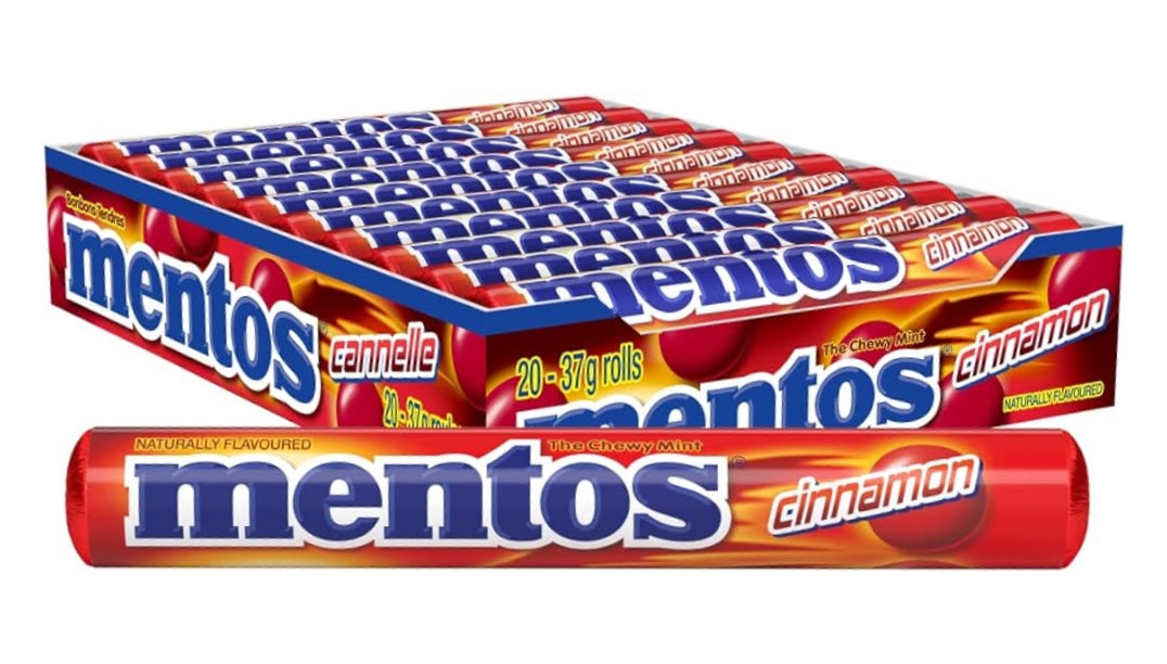 Mentos Cinnamon Chewy Mints, 20 rolls x 37g/1.3oz. {Imported from Canada}