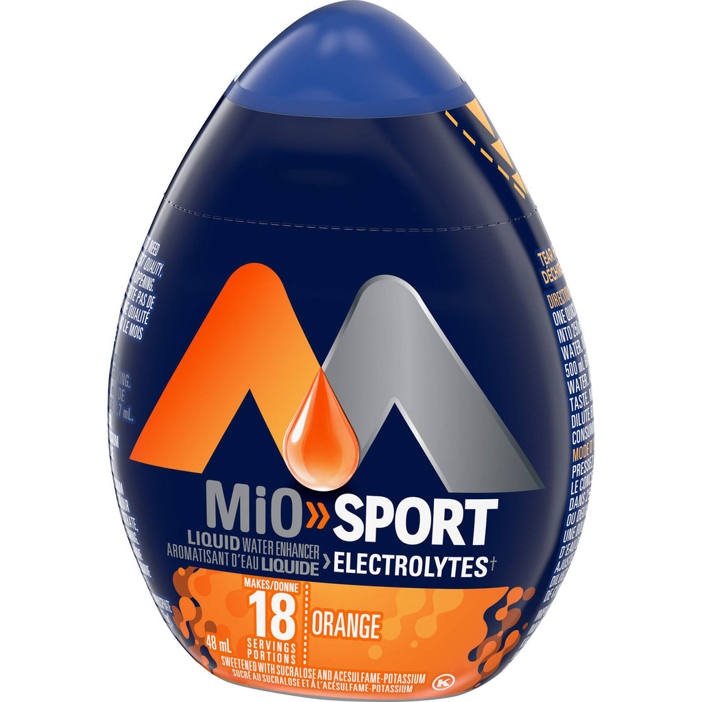 MiO Sport Orange Electrolyte Liquid Water Enhancer – 48mL (1.6 fl. oz) Right Side