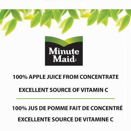 Minute Maid Apple Juice Box — 100% real apple juice label