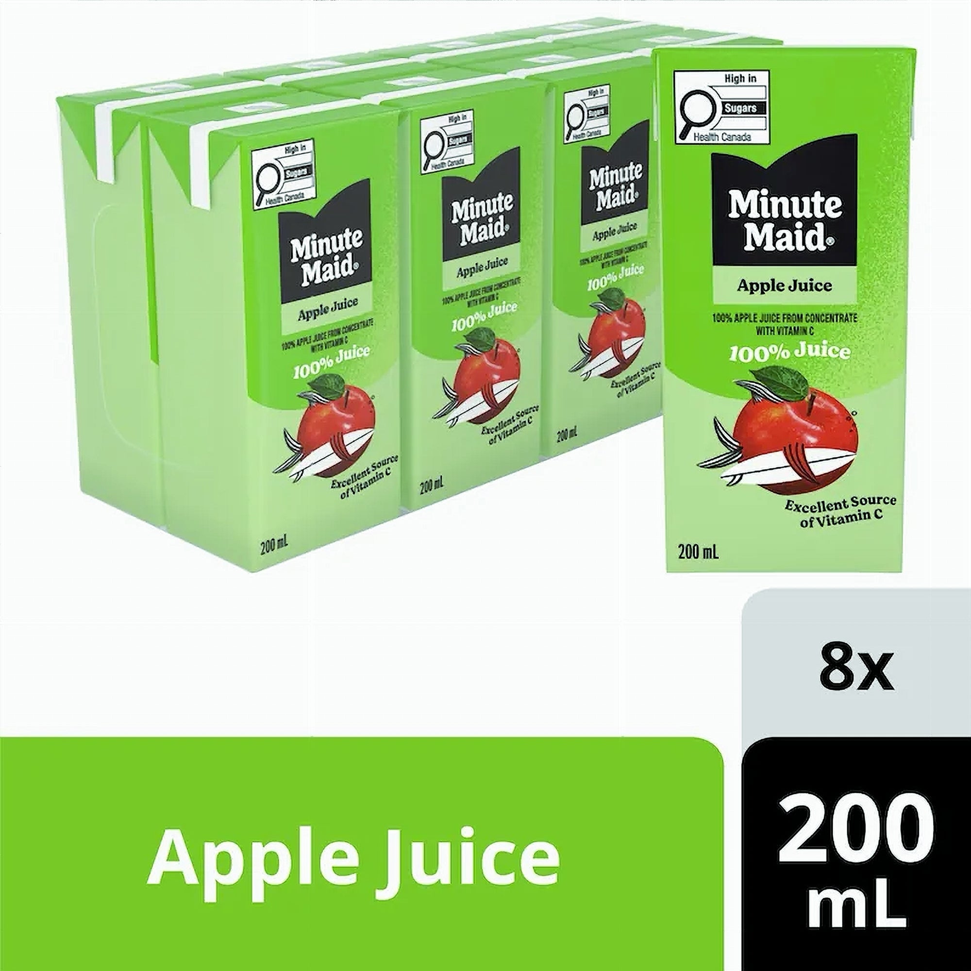 Minute Maid Apple Juice Boxes 8-Pack — pack and single carton view