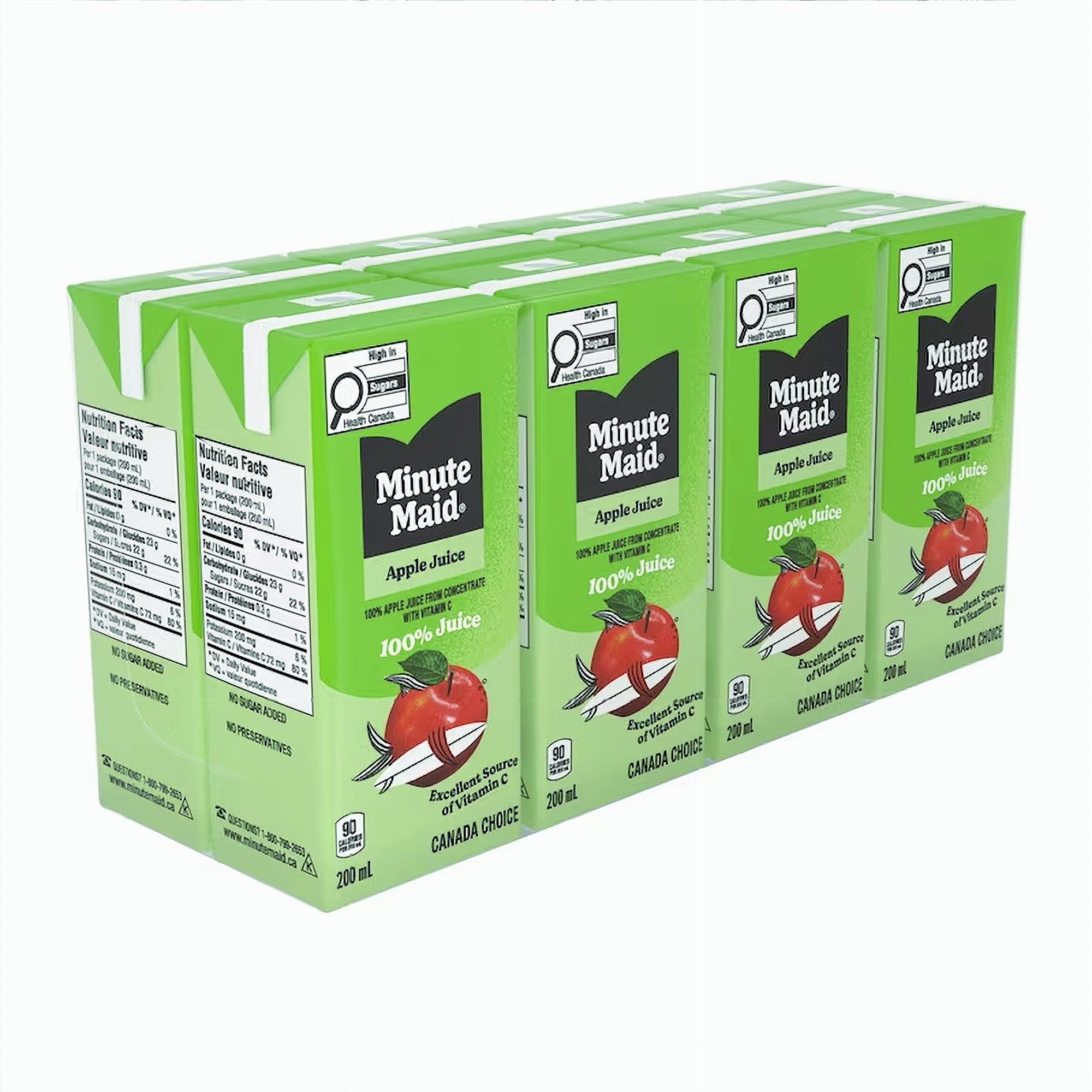 Minute Maid Apple Juice Boxes 8-Pack 200 mL — angled view