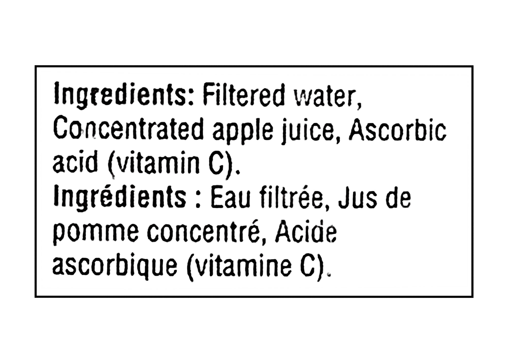 Minute Maid Apple Juice Box ingredients — gluten free, vegan, nut free, no preservatives