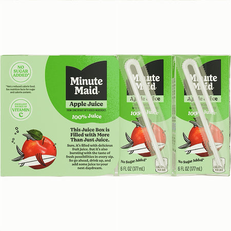 Minute Maid Apple Juice Box — no sugar added label detail