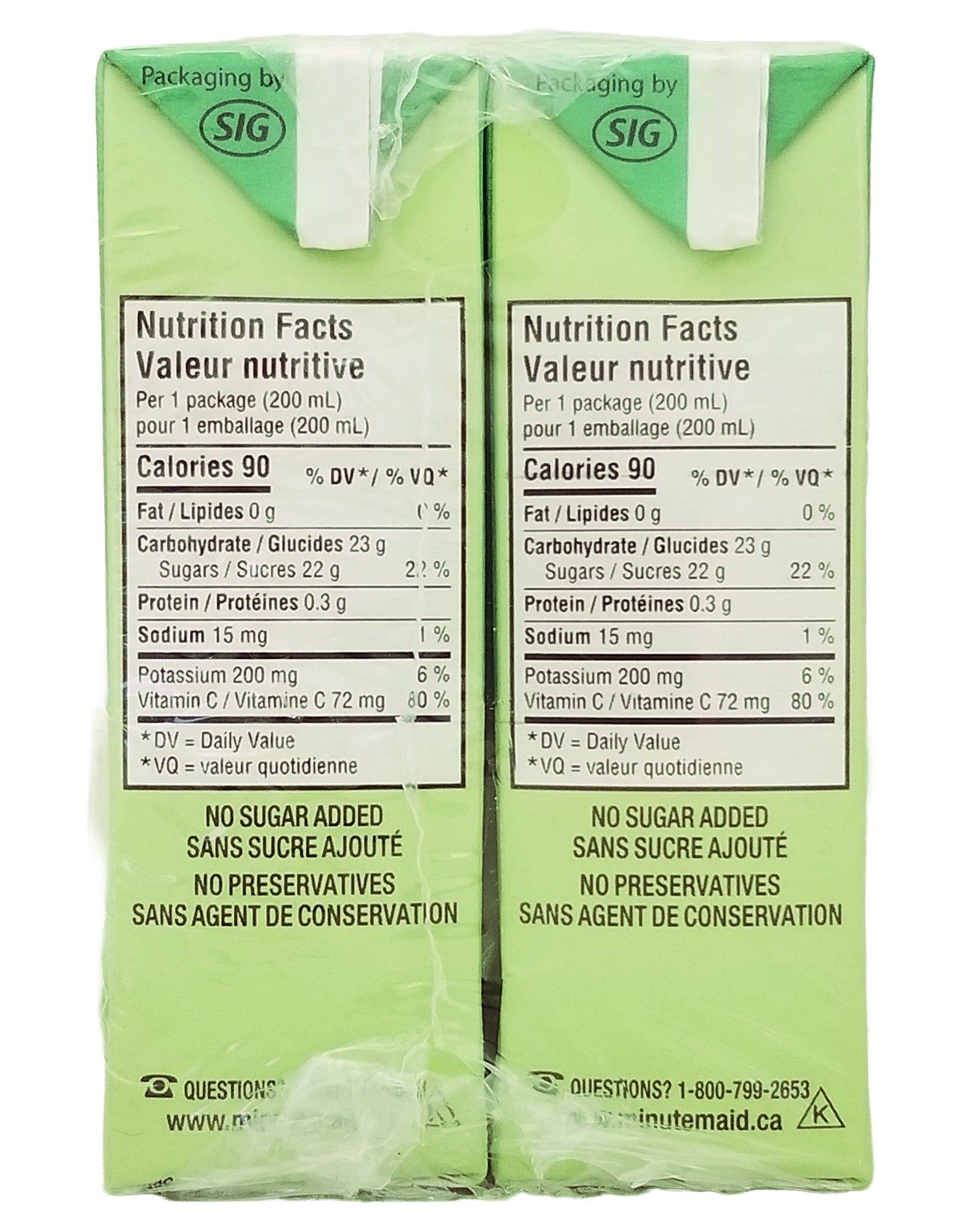 Minute Maid Apple Juice Box 200 mL — side view