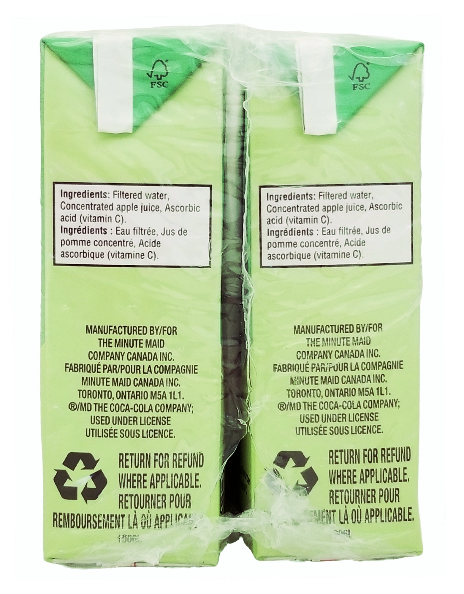 Minute Maid Apple Juice Box 200 mL — side panel detail