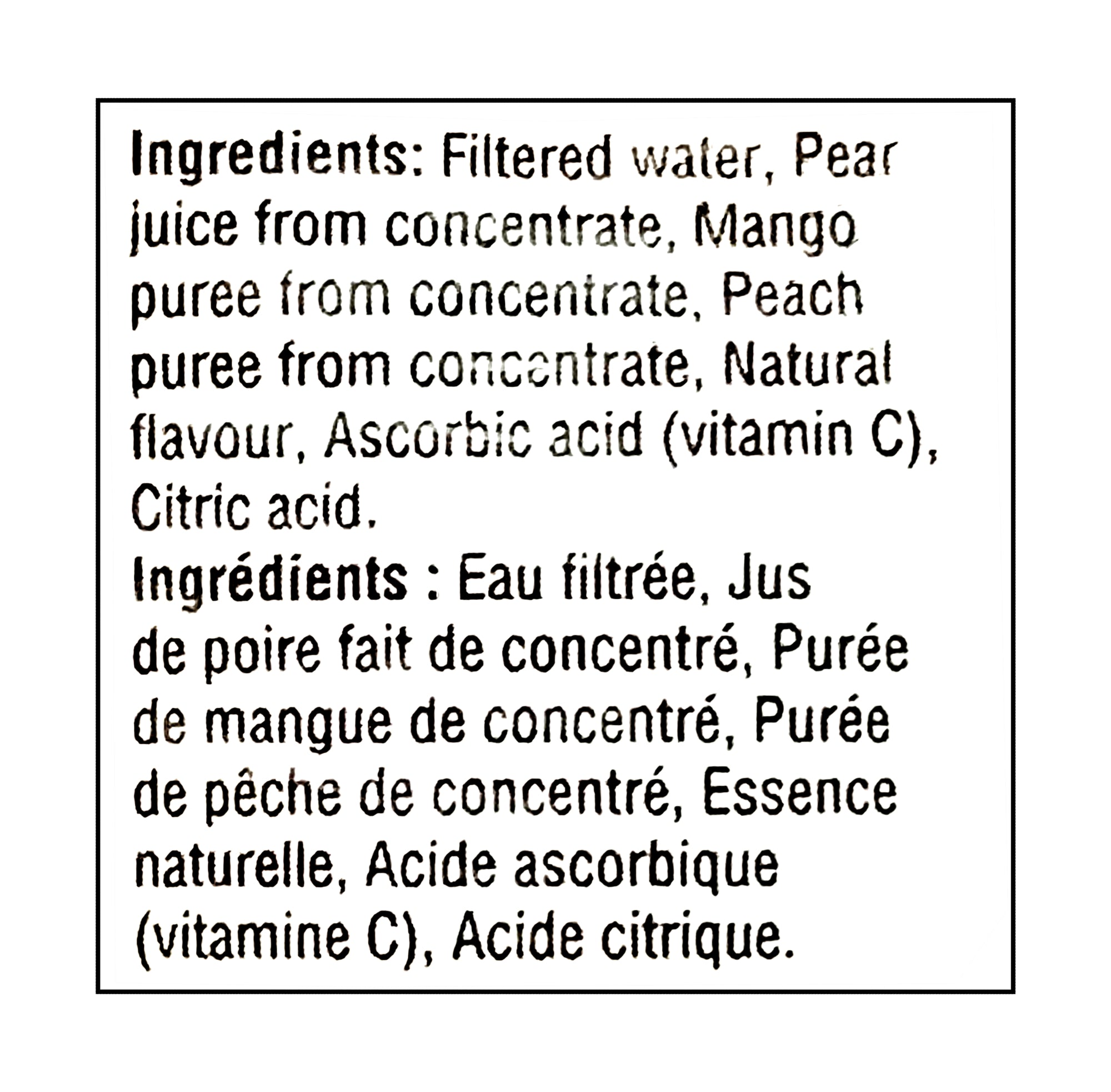Minute Maid Peach Mango Juice ingredients natural flavors no preservatives no artificial colors