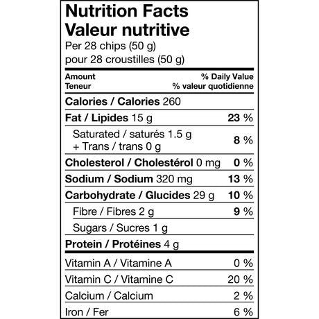 Miss Vickie's Kettle Cooked Jalapeno Potato Chips 200g/7.1 oz. Bag Nutrition Facts