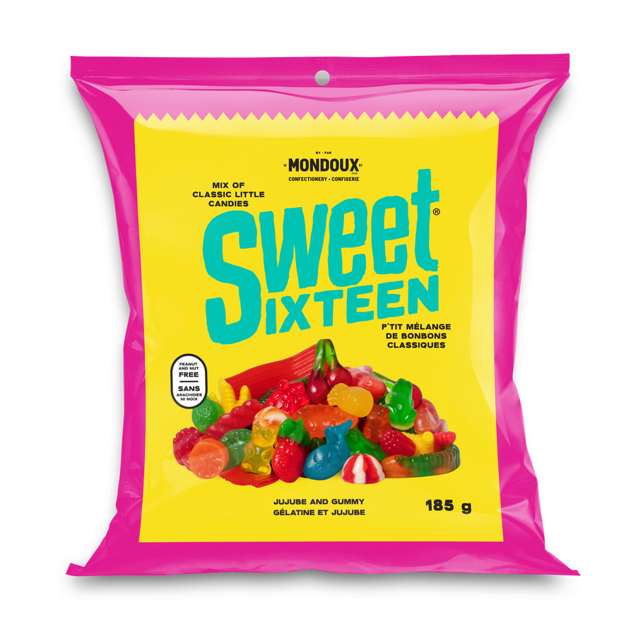 Mondoux Sweet Sixteen Jujube and Gummy Mix, 185g/6.5 oz., {Imported from Canada}