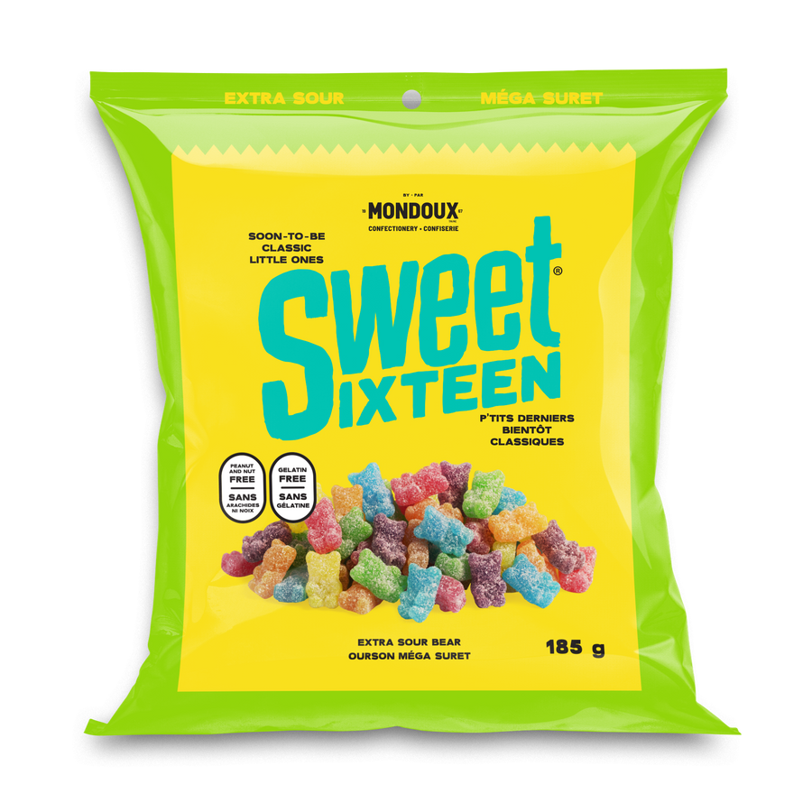 Mondoux Sweet Sixteen Extra Sour Bear Mix, 185g/6.5 oz., {Imported from Canada}