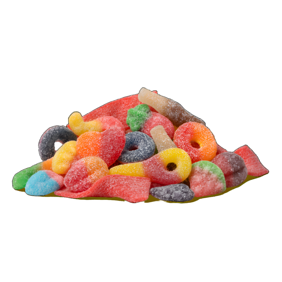 Mondoux Sweet Sixteen, Sweet and Sour Gummies, 400g, picture of sour gummies.