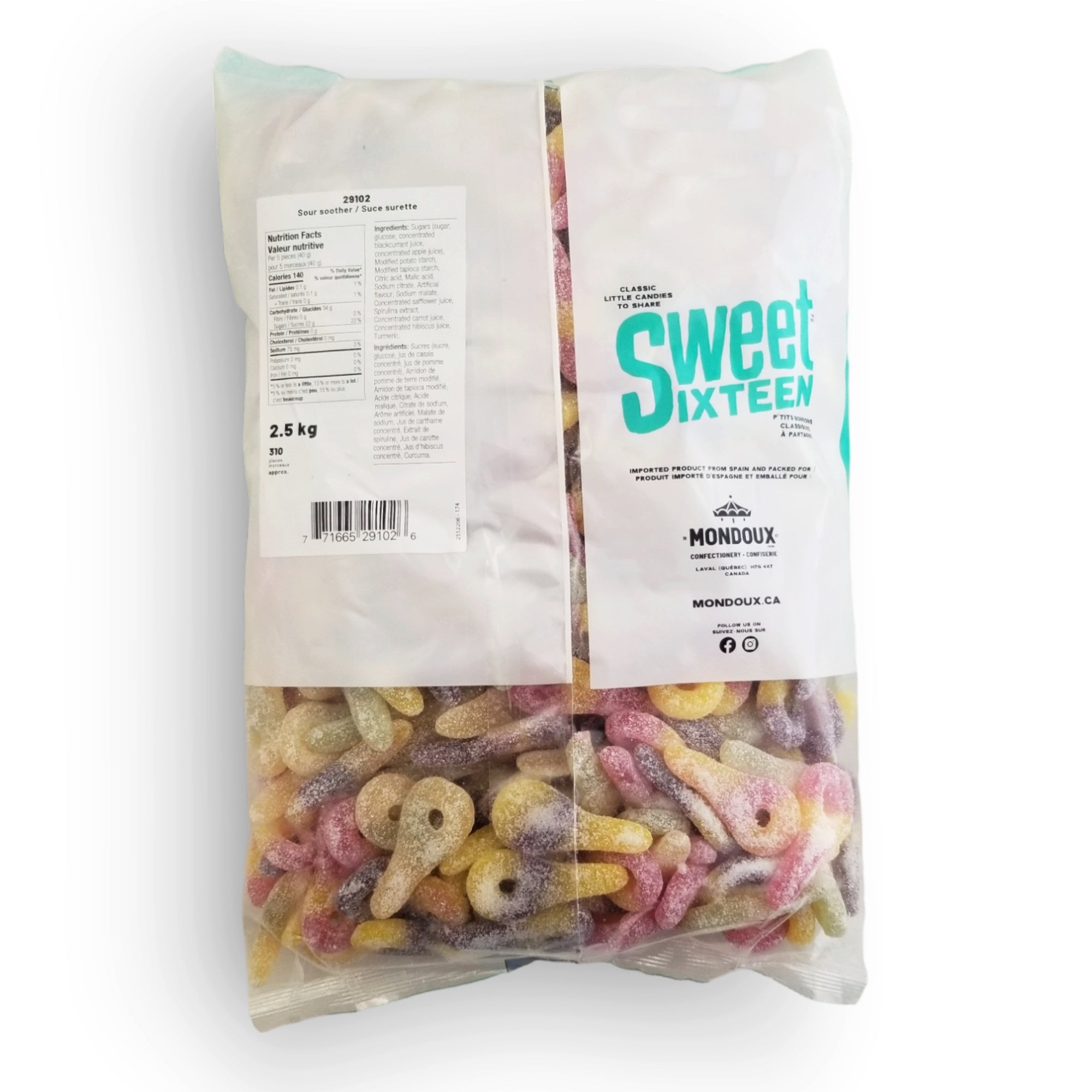 Mondoux Sweet Sixteen Sour Soothers, 2.5kg/5.5 lbs. Bulk Bag