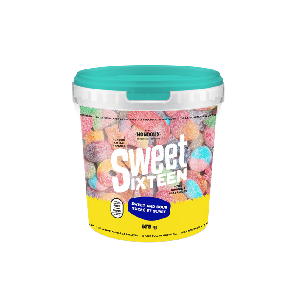 Mondoux Sweet Sixteen Sweet and Sour Classic Little Candies Mix, 675g/1.5 lbs. Pail