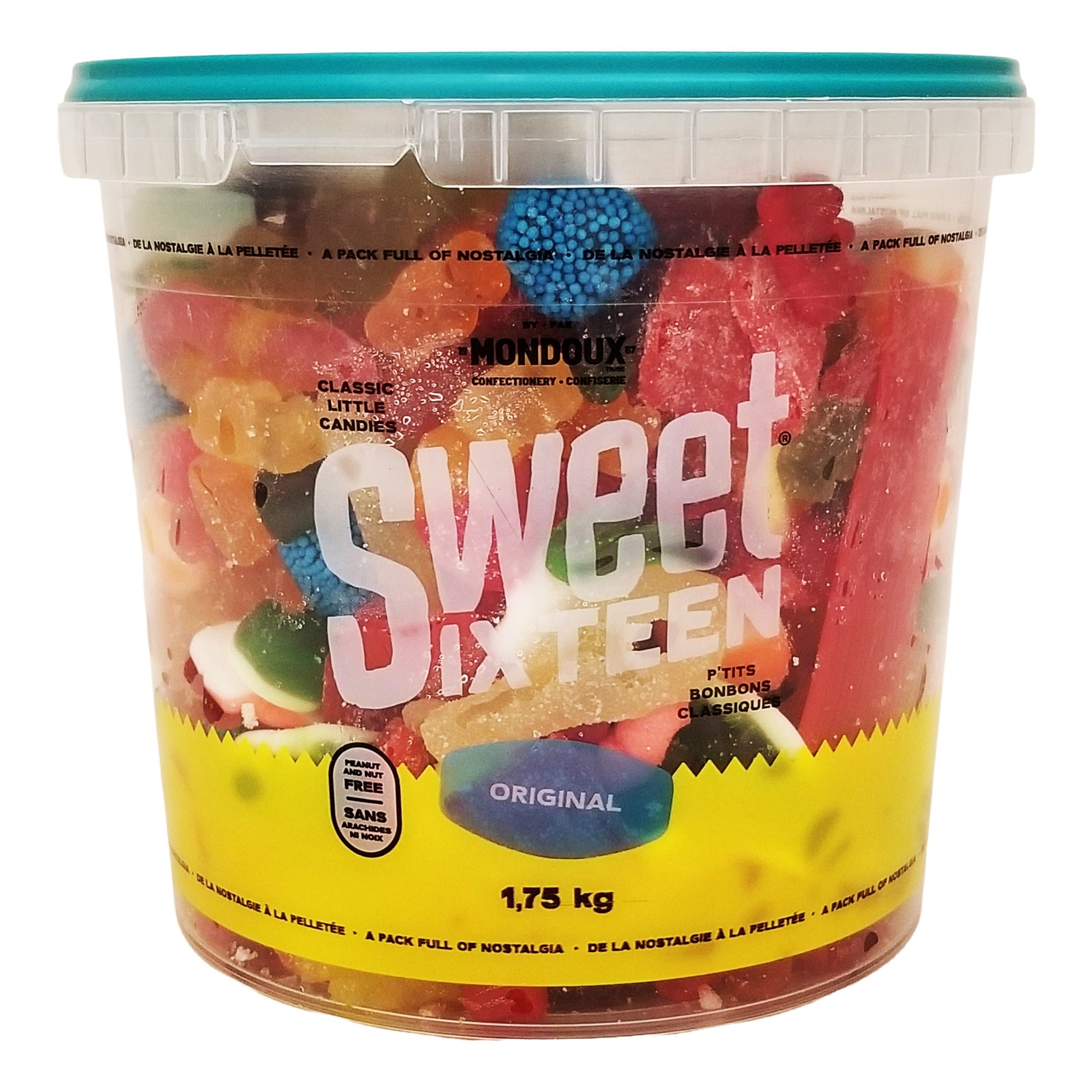 Mondoux Sweet Sixteen Original Gummy Candy Tub, 1.75 kg (62 oz)