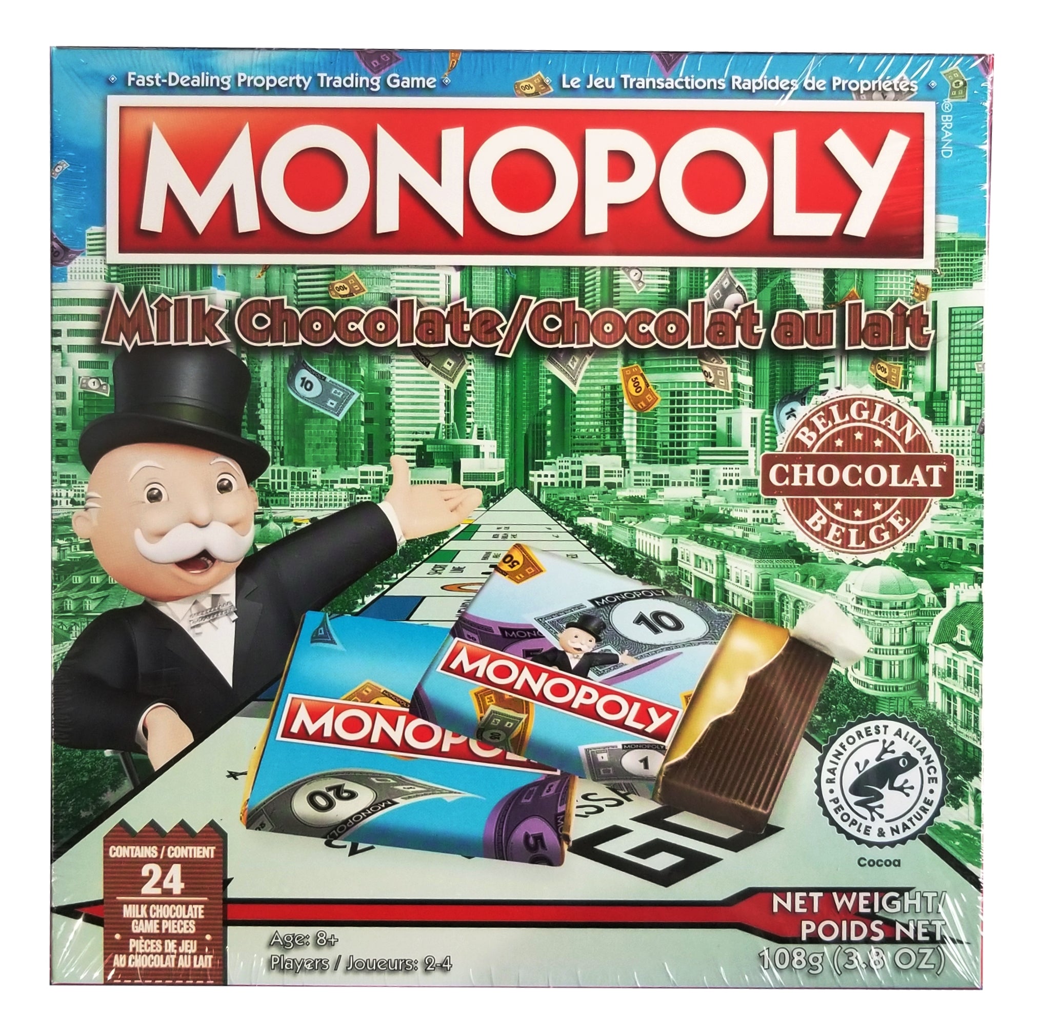Monopoly Game with Milk Chocolate Game Cards, 108g/3.8 oz