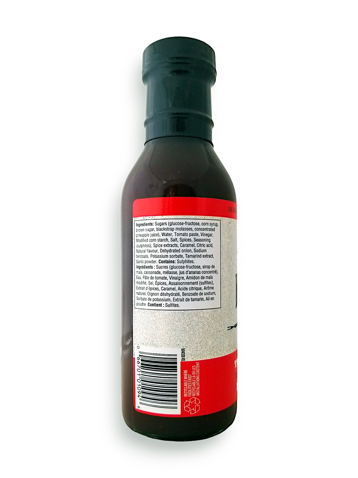 Montana's Texas Bold BBQ Sauce, side of bottle