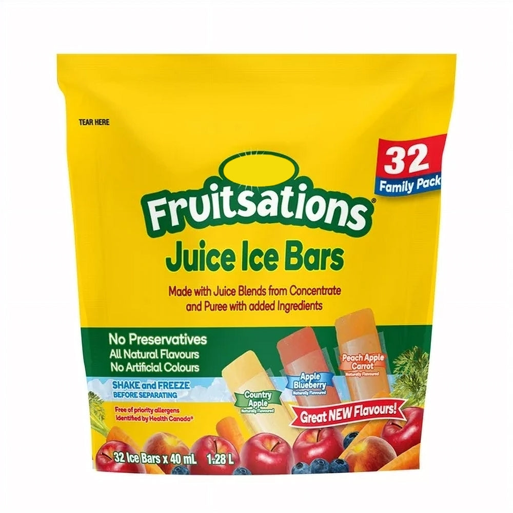 Mott's Fruitsations Juice Ice Bars, Fruit Flavors, 32 x 40ml, 1.28L/43 fl. oz