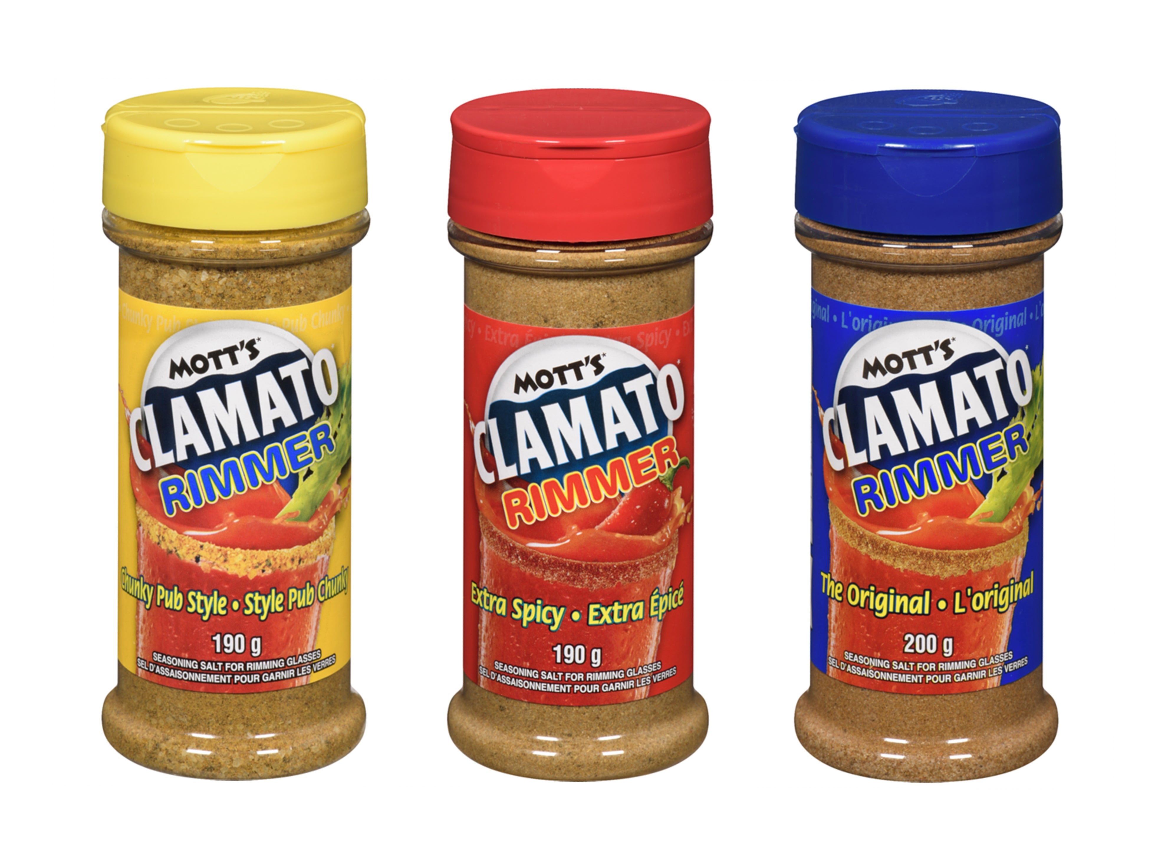 Mott's Clamato Chunky Pub Style, Original and Extra Spicy Rimmer, (3pk)
