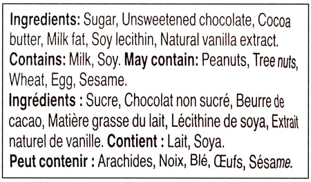 MR BEAST FEASTABLES Dark Chocolate Bar, 60g/2.1 oz. Bar - Ingredients Label