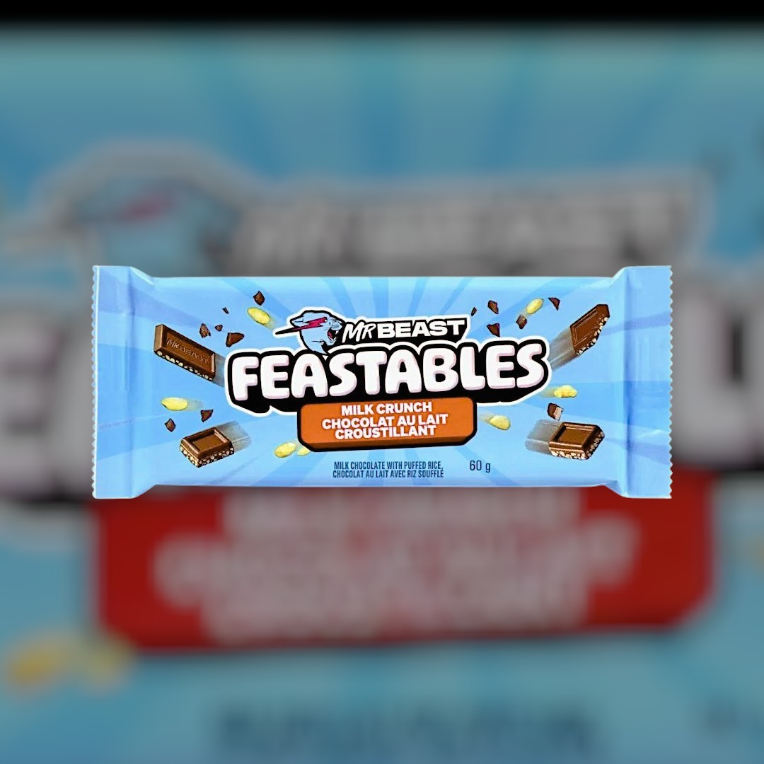 MR BEAST FEASTABLES Milk Crunch Chocolate Bar, 60g/2.1 oz. Bar - Front