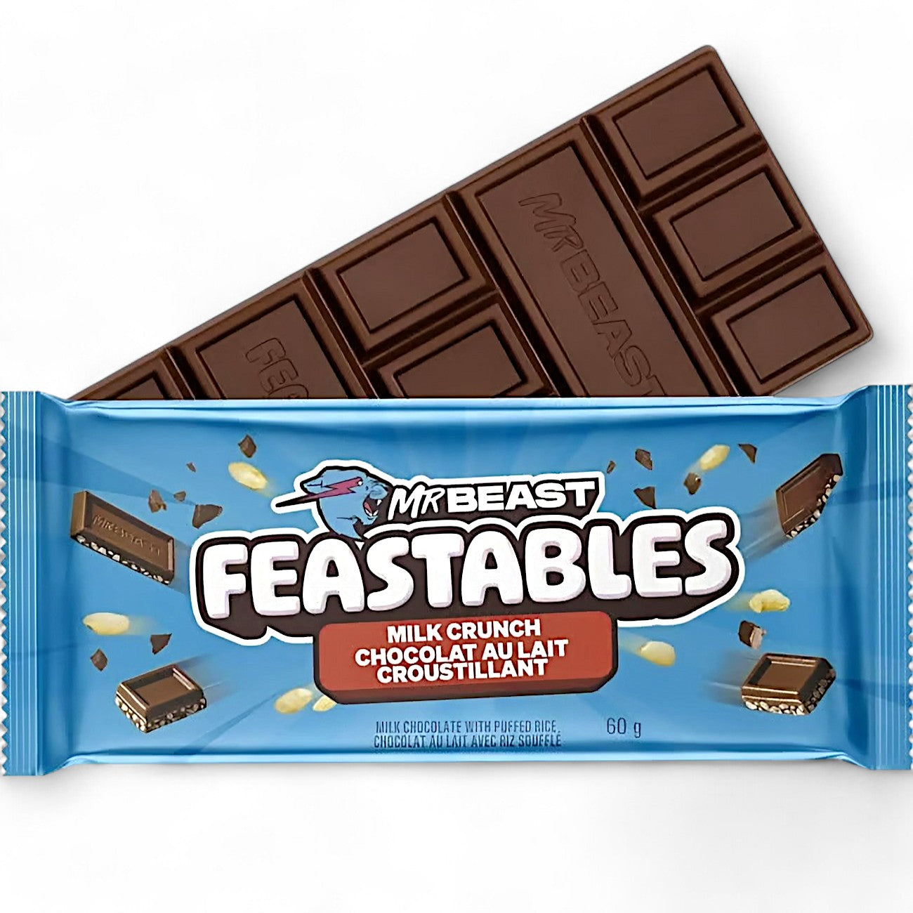 MR BEAST FEASTABLES Milk Crunch Chocolate Bar, 60g/2.1 oz. Bar - Chocolate
