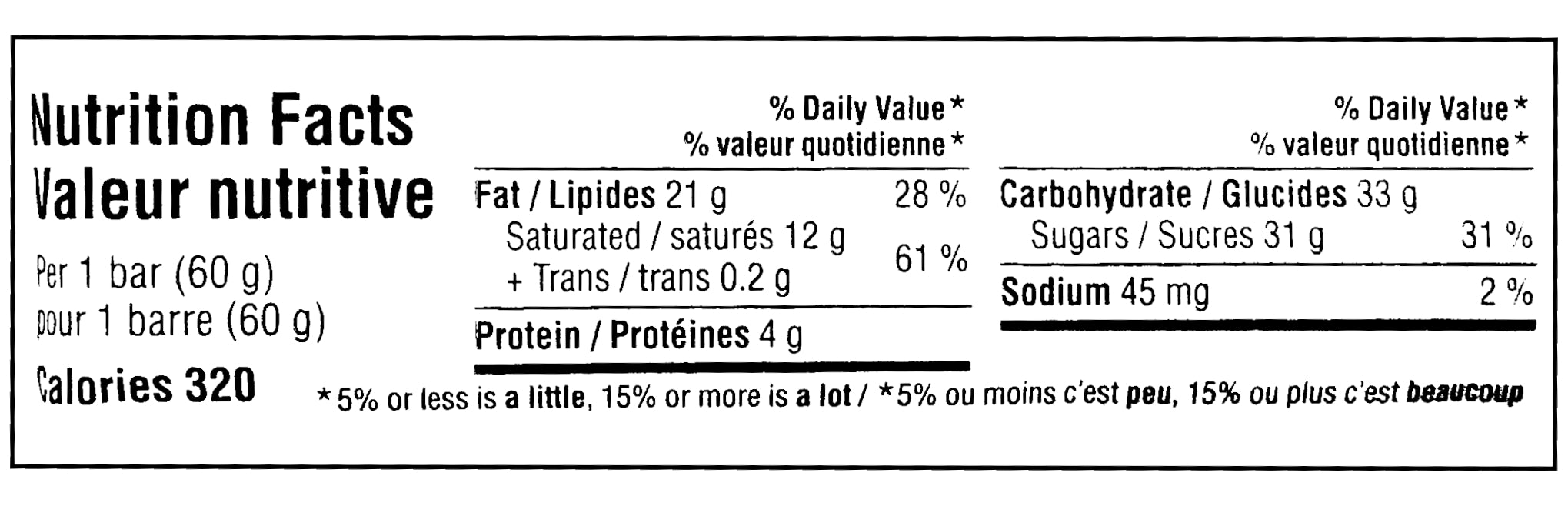MR BEAST FEASTABLES Peanut Butter Milk Chocolate Bar, 60g/2.1 oz. Bar - Nutrition Facts Label