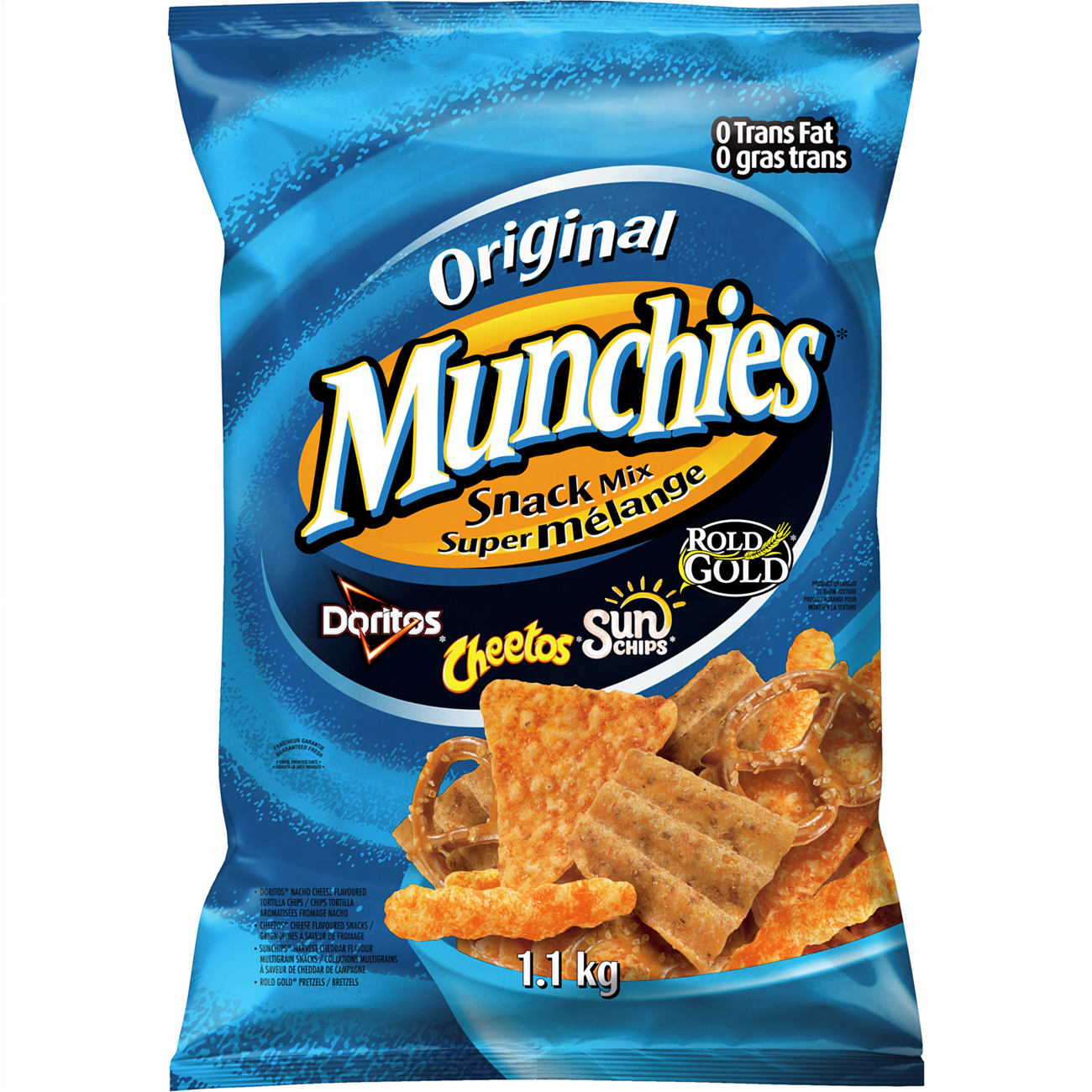 Munchies Original Snack Mix, Doritos, Cheetos, Sun Chips & Rold Gold, 1.1kg/2.4 lb., front of bag