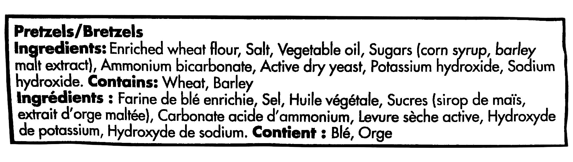 Munchies Original Snack Mix, Doritos, Cheetos, Sun Chips & Rold Gold, 1.1kg/2.4 lb., Pretzels ingredients