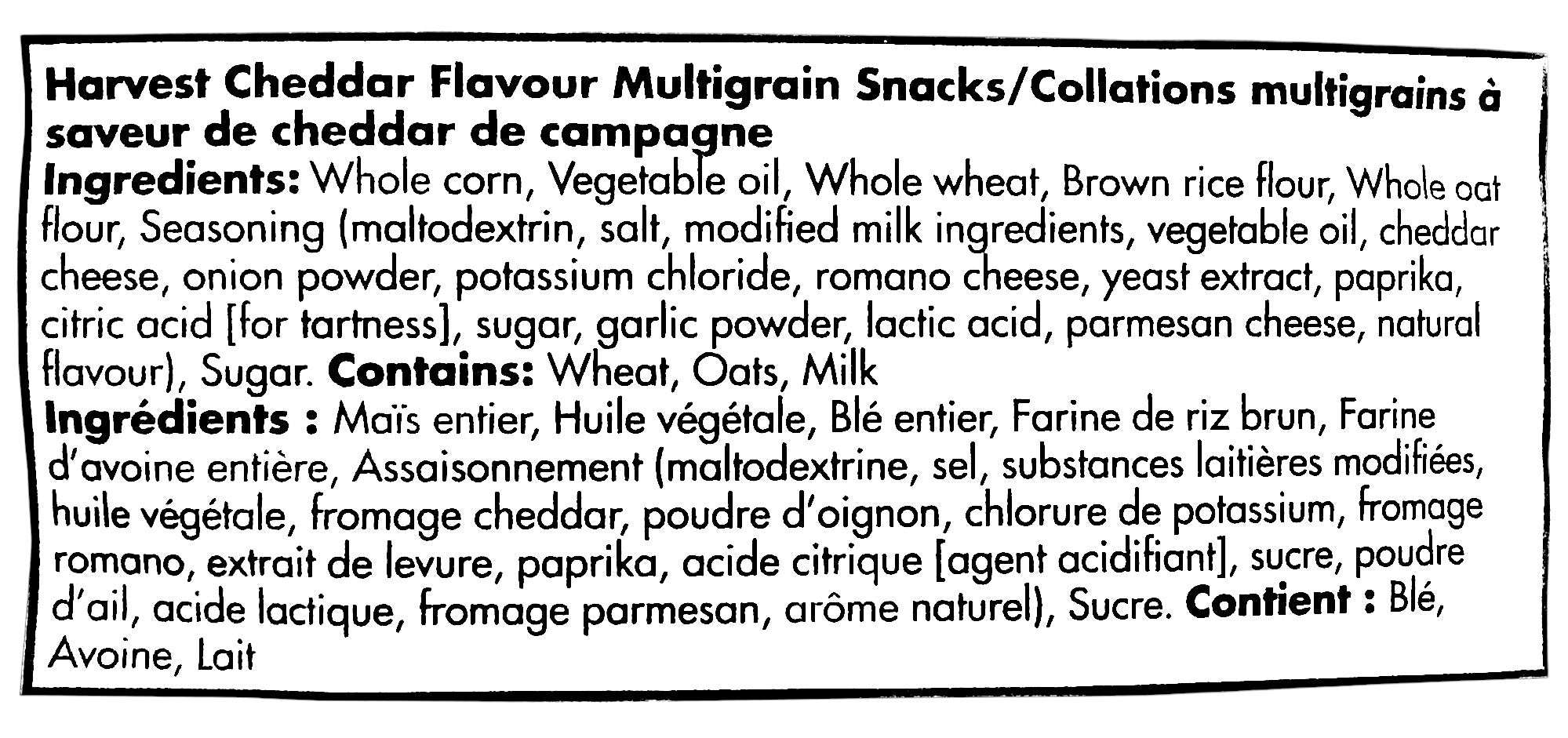 Munchies Original Snack Mix, Doritos, Cheetos, Sun Chips & Rold Gold, 1.1kg/2.4 lb., Sun Chips Harvest Cheddar Flavored Multigrain Snacks ingredients 
