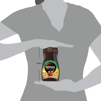 NESCAFÉ RICH Decaffeinated Instant Coffee 100g/3.5oz Size